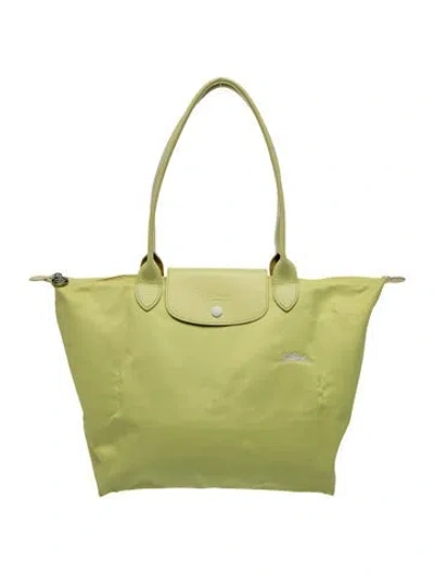 Pre-owned Longchamp Nylon Top Handle Bag In Green