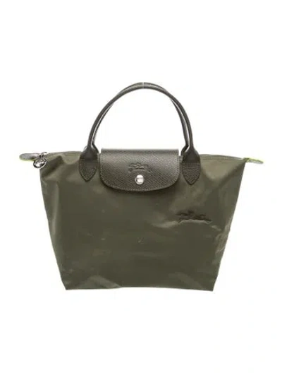 Pre-owned Longchamp Nylon Top Handle Bag In Green