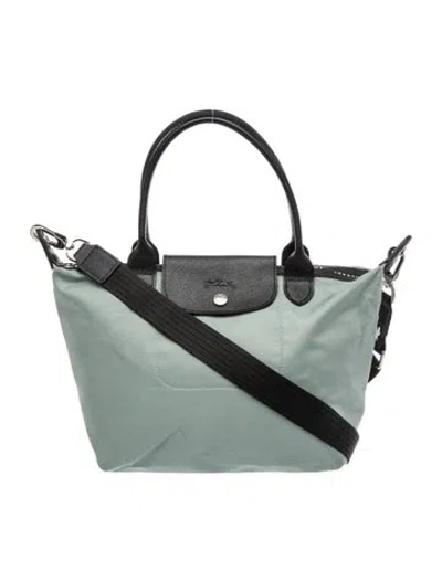 Pre-owned Longchamp Nylon Top Handle Bag In Green