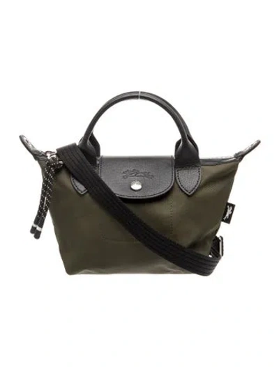 Pre-owned Longchamp Nylon Top Handle Bag In Green