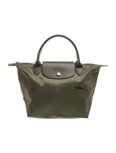 Pre-owned Longchamp Nylon Top Handle Bag In Grey