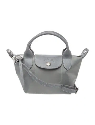 Pre-owned Longchamp Nylon Top Handle Bag In Grey