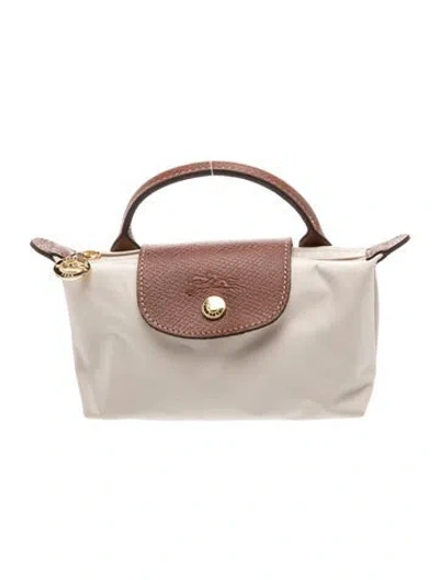 Pre-owned Longchamp Nylon Top Handle Bag In Grey