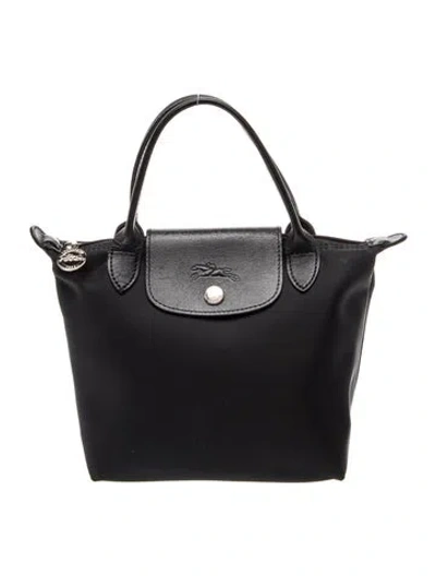 Pre-owned Longchamp Nylon Top Handle Bag In Grey
