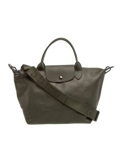 Pre-owned Longchamp Nylon Top Handle Bag In Grey