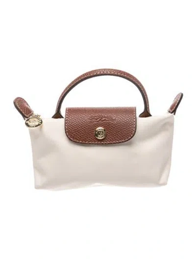 Pre-owned Longchamp Nylon Top Handle Bag In Neutral
