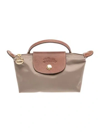 Pre-owned Longchamp Nylon Top Handle Bag In Neutral