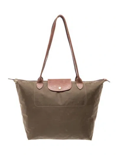 Pre-owned Longchamp Nylon Top Handle Bag In Neutrals