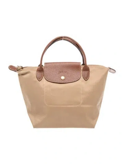 Pre-owned Longchamp Nylon Top Handle Bag In Neutrals