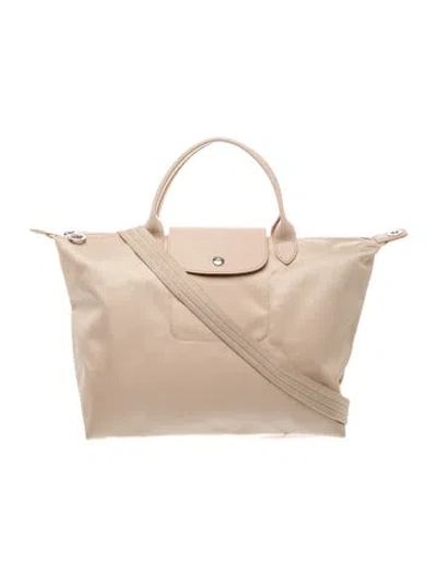 Pre-owned Longchamp Nylon Top Handle Bag In Neutrals