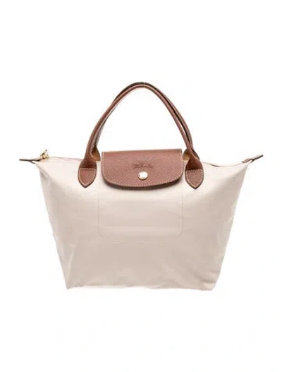 Pre-owned Longchamp Nylon Top Handle Bag In Neutrals