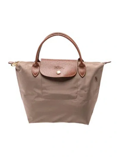 Pre-owned Longchamp Nylon Top Handle Bag In Neutrals