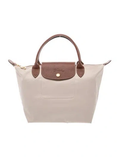 Pre-owned Longchamp Nylon Top Handle Bag In Neutrals