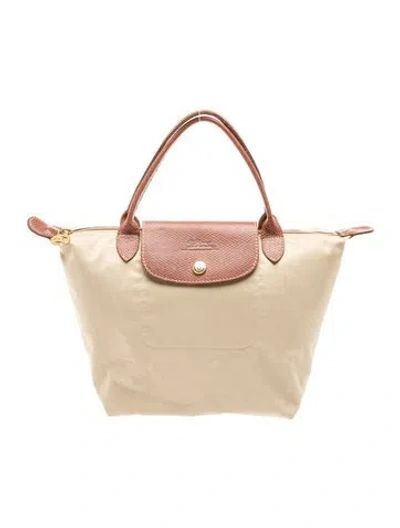 Pre-owned Longchamp Nylon Top Handle Bag In Neutrals