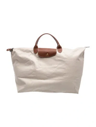 Pre-owned Longchamp Nylon Top Handle Bag In Neutrals