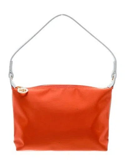 Pre-owned Longchamp Nylon Top Handle Bag In Orange