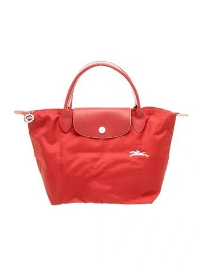 Pre-owned Longchamp Nylon Top Handle Bag In Orange