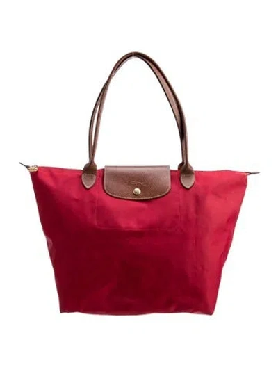 Pre-owned Longchamp Nylon Top Handle Bag In Pink