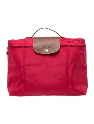 Pre-owned Longchamp Nylon Top Handle Bag In Pink