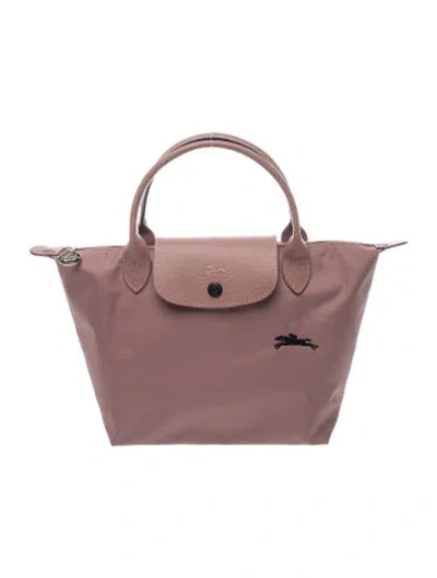 Pre-owned Longchamp Nylon Top Handle Bag In Pink