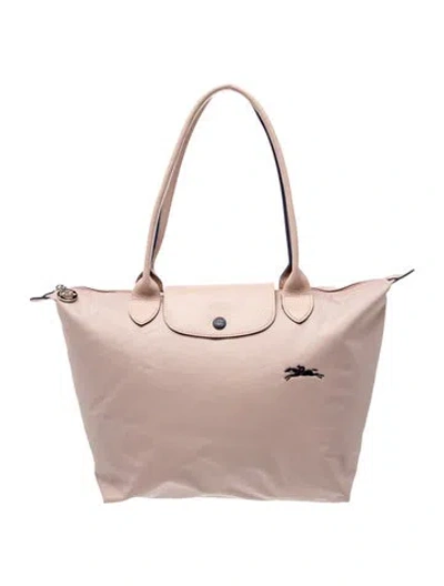 Pre-owned Longchamp Nylon Top Handle Bag In Pink