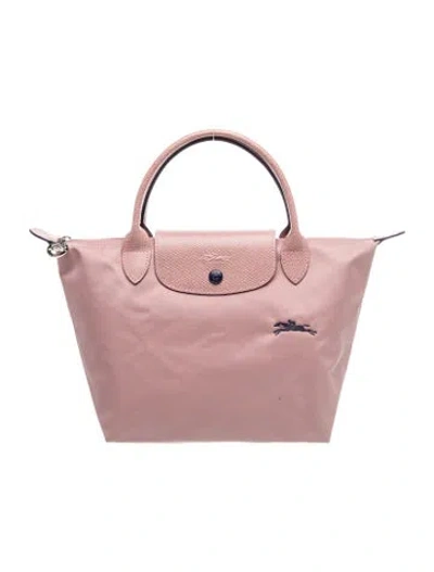 Pre-owned Longchamp Nylon Top Handle Bag In Pink