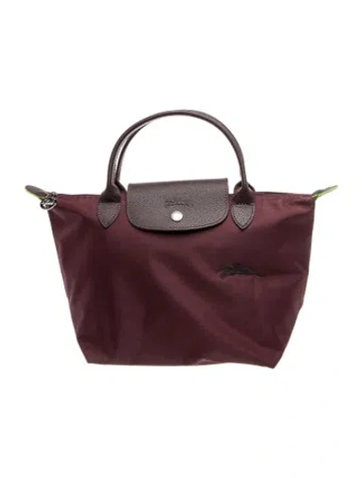 Pre-owned Longchamp Nylon Top Handle Bag In Purple