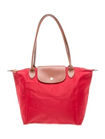 Pre-owned Longchamp Nylon Top Handle Bag In Red