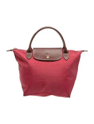 Pre-owned Longchamp Nylon Top Handle Bag In Red