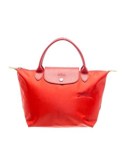 Pre-owned Longchamp Nylon Top Handle Bag In Red