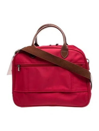 Pre-owned Longchamp Nylon Top Handle Bag In Red