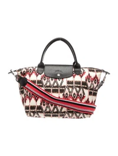 Pre-owned Longchamp Nylon Top Handle Bag In Red