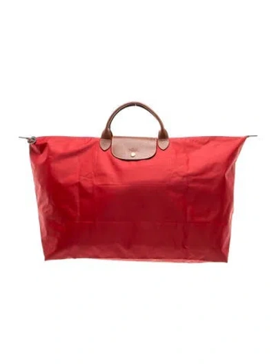 Pre-owned Longchamp Nylon Top Handle Bag In Red