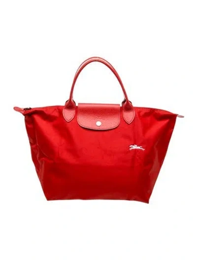 Pre-owned Longchamp Nylon Top Handle Bag In Red