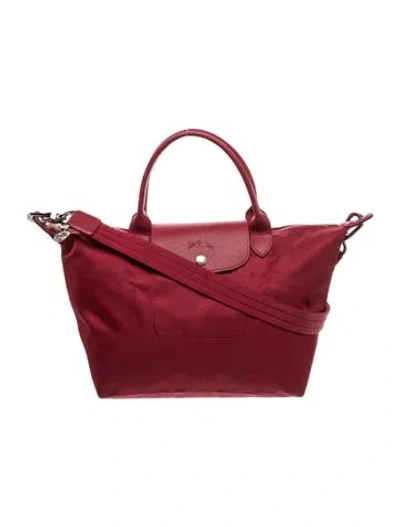 Pre-owned Longchamp Nylon Top Handle Bag In Red