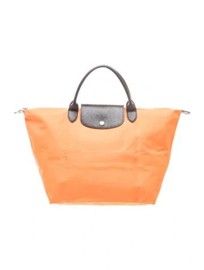 Pre-owned Longchamp Nylon Top Handle Bag In Yellow