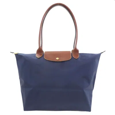 Pre-owned Longchamp Nylon Tote Bag () In Blue
