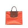 Longchamp Tote Bag With Top Handle And Contrast Flap In Orange