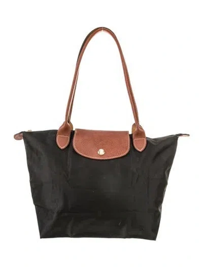 Pre-owned Longchamp Nylon Tote In Black