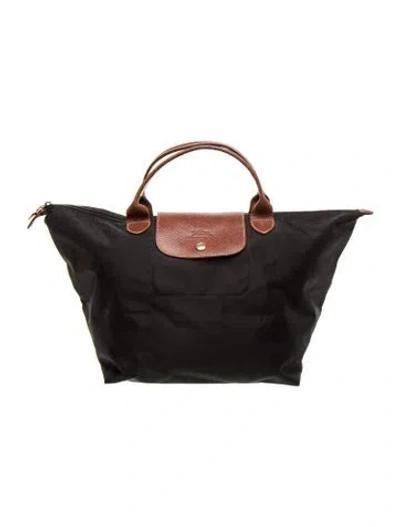 Pre-owned Longchamp Nylon Tote In Black