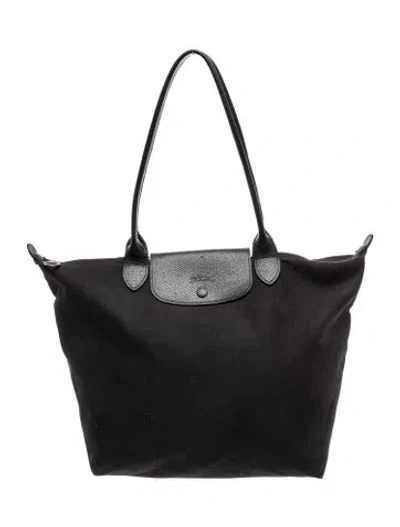 Pre-owned Longchamp Nylon Tote In Black