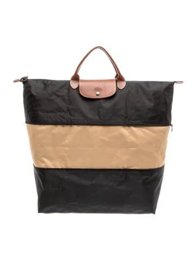 Pre-owned Longchamp Nylon Tote In Black