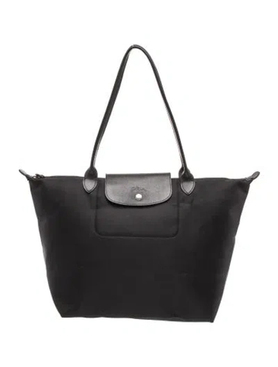 Pre-owned Longchamp Nylon Tote In Black