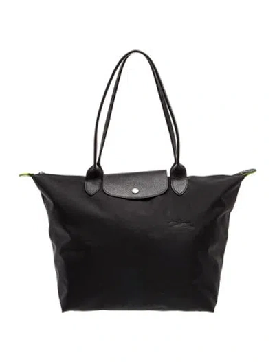Pre-owned Longchamp Nylon Tote In Black