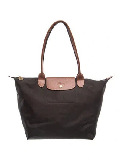 Pre-owned Longchamp Nylon Tote In Black