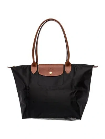 Pre-owned Longchamp Nylon Tote In Black