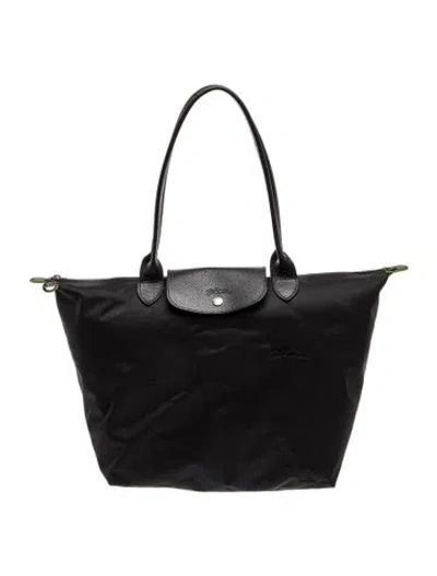 Pre-owned Longchamp Nylon Tote In Black