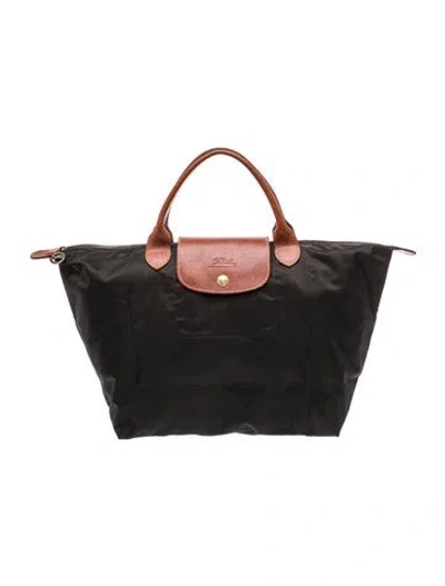 Pre-owned Longchamp Nylon Tote In Black