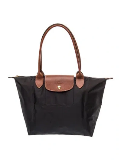 Pre-owned Longchamp Nylon Tote In Black