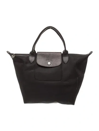 Pre-owned Longchamp Nylon Tote In Black